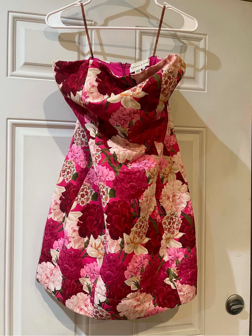 Sachin + Babi Pink & Burgundy Floral Dress Size 6